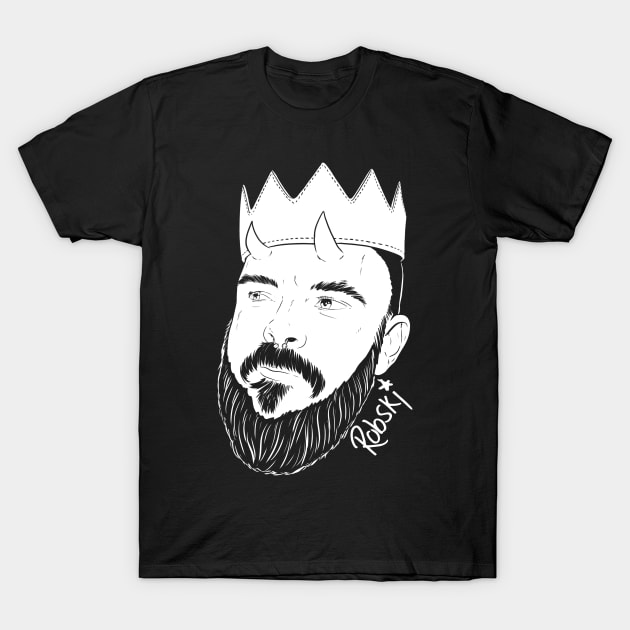 King Zeeke - white lines T-Shirt by RobskiArt